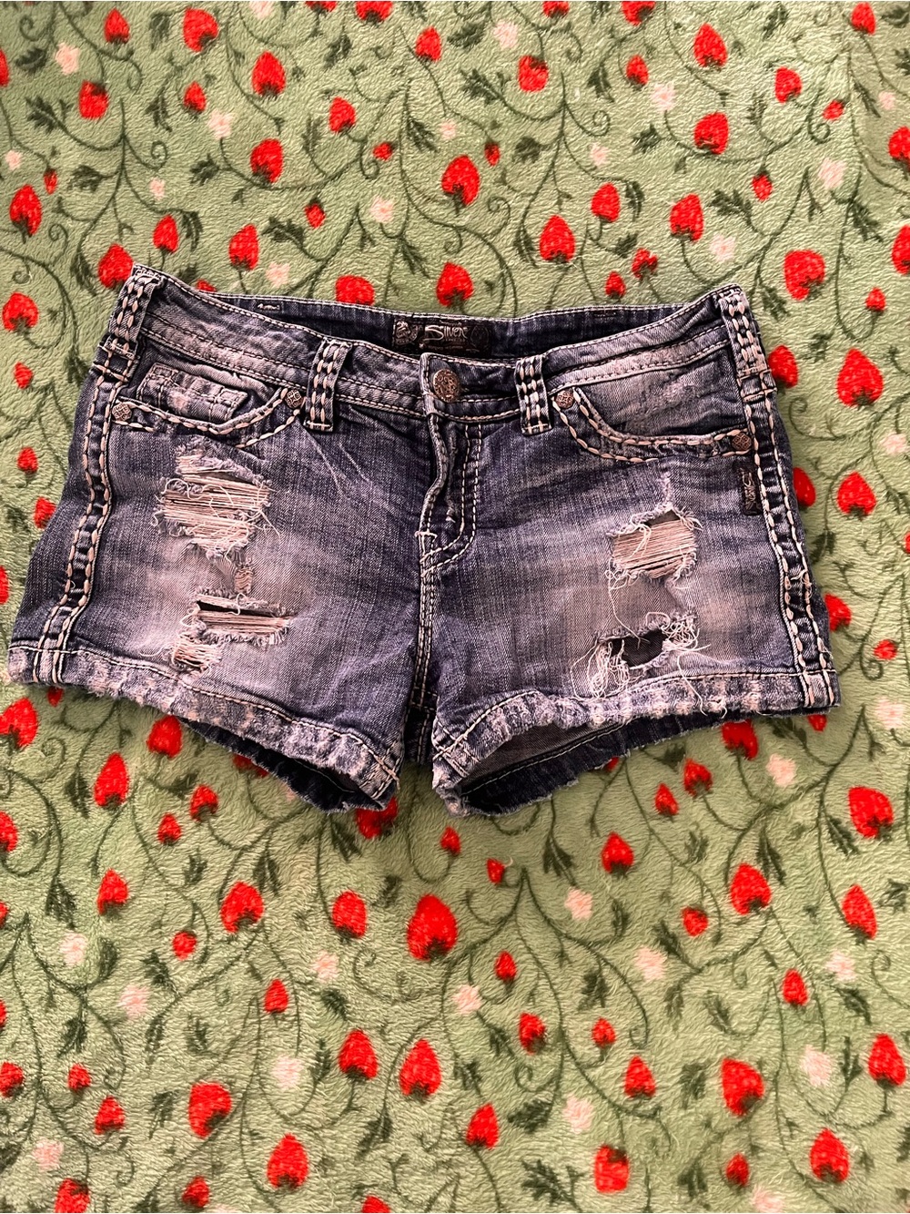 Silver Jeans Distressed Denim Shorts